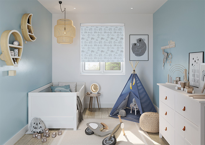 Cars and Lorries, Baby Blue - Roller Blind - Image 8
